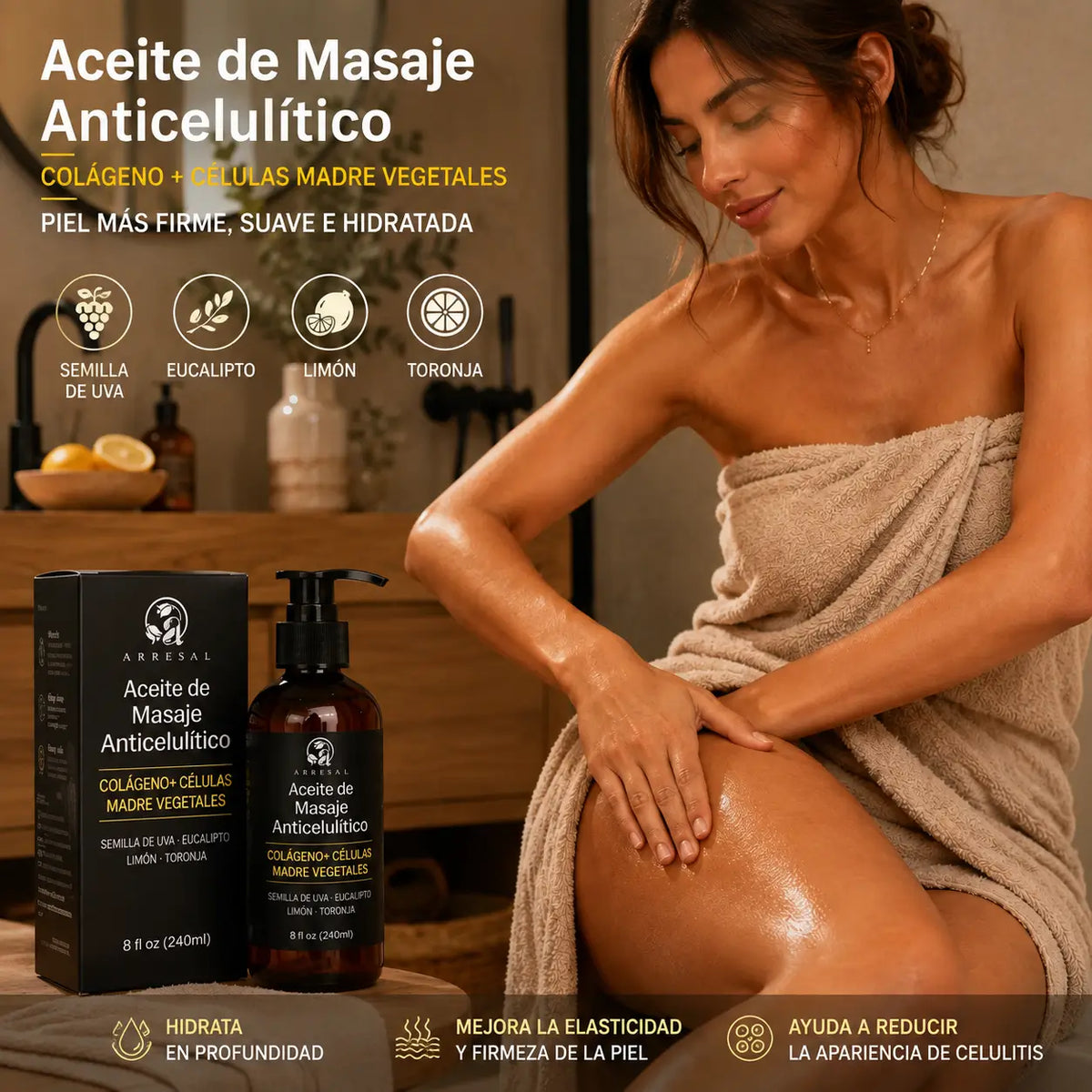 Aceite Corporal Anticelulítico Colágeno - M3 Natural